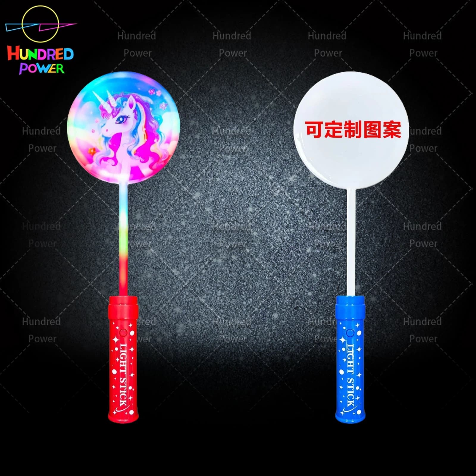 Ultrasonic Round UV-Printed Round-Handle Glow Stick