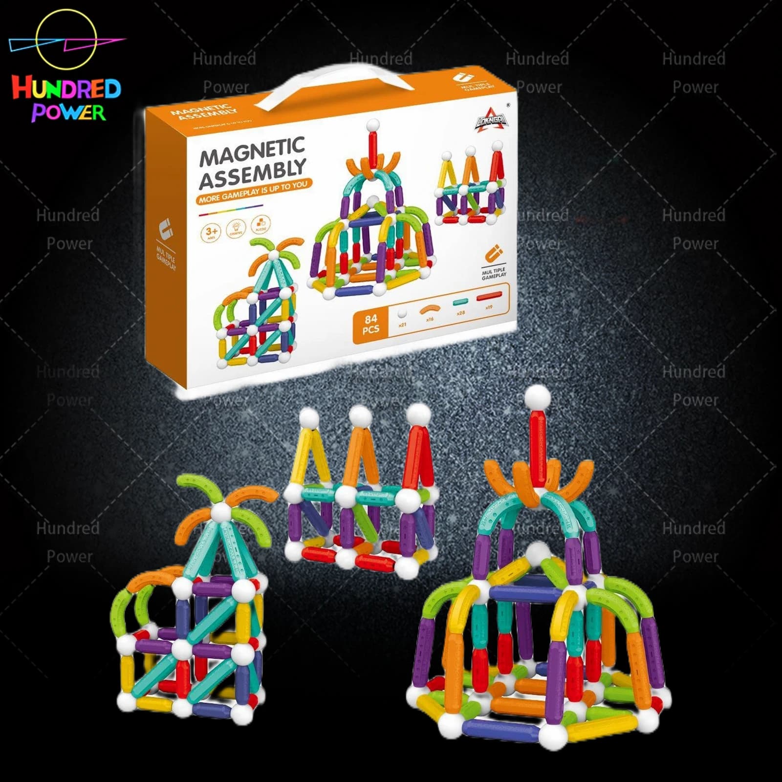 84PCS Transformable Magnetic Building Sticks