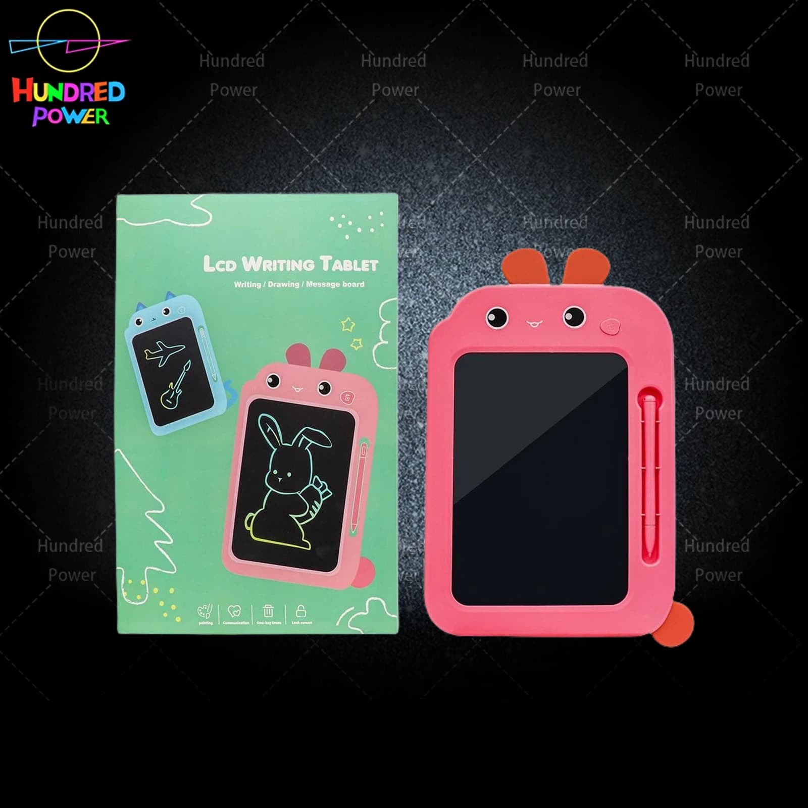 Pink Rabbit LCD Drawing Board (Colorful Traces) Children's LCD Writing Tablet LCD Writing Board Drawing Board Cartoon Drawing Board