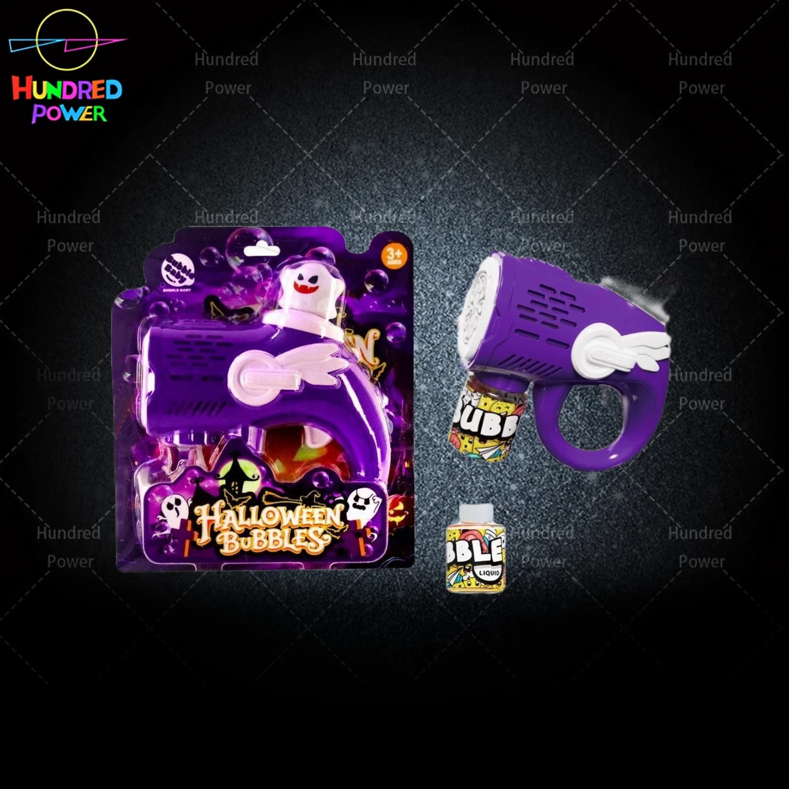 Ghost U-Shaped Bubble Gun with Lights, 10 Holes product image