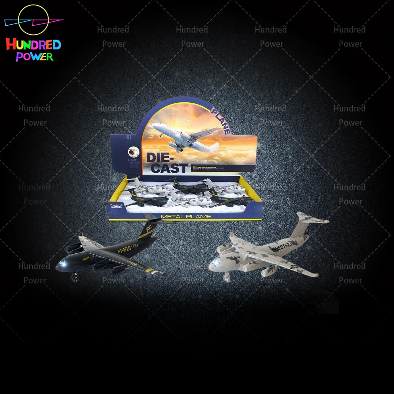 Alloy Pull-Back Transport Plane, 6 Pieces product image