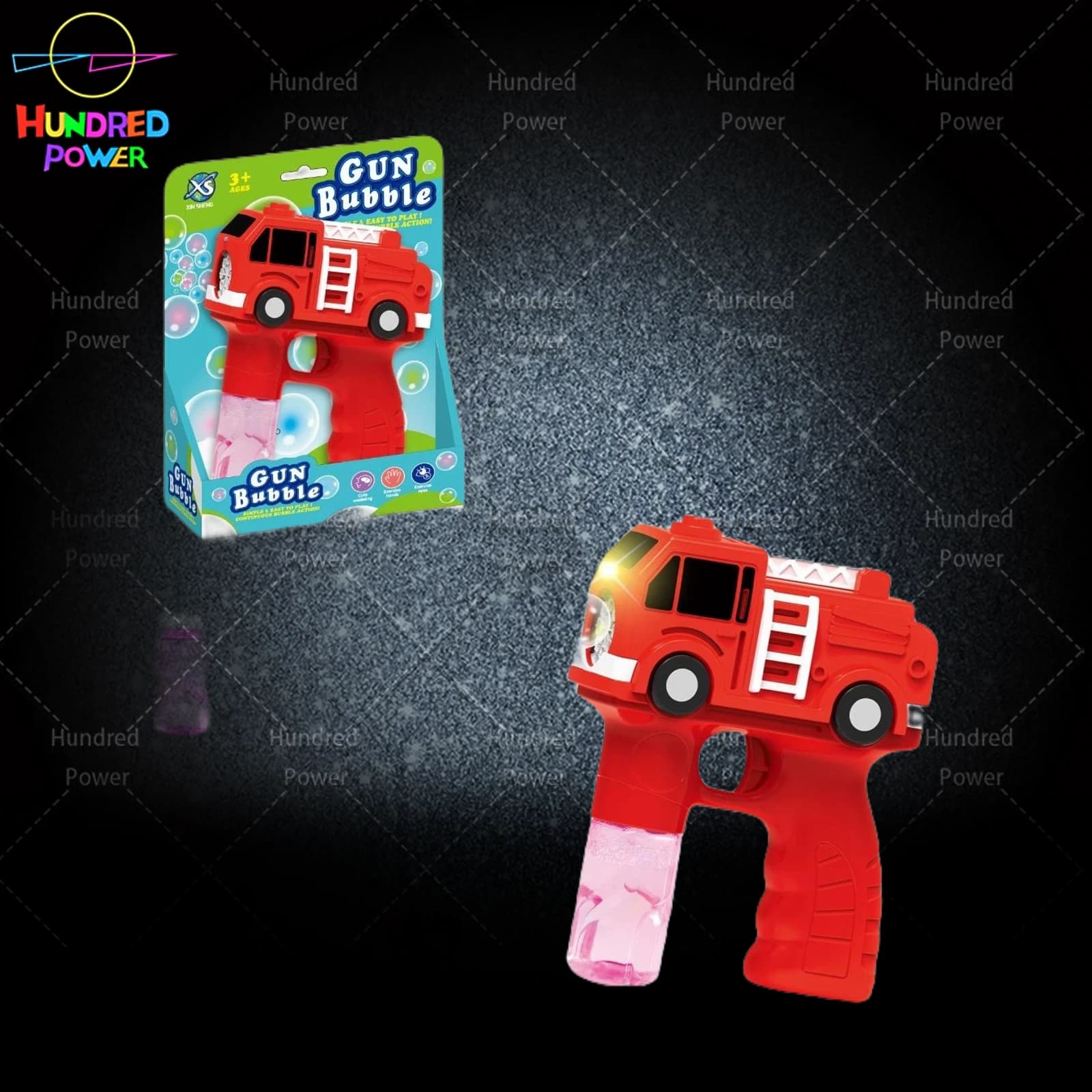 Multi-hole Fire Truck Bubble Gun (8 holes), 4*AA batteries