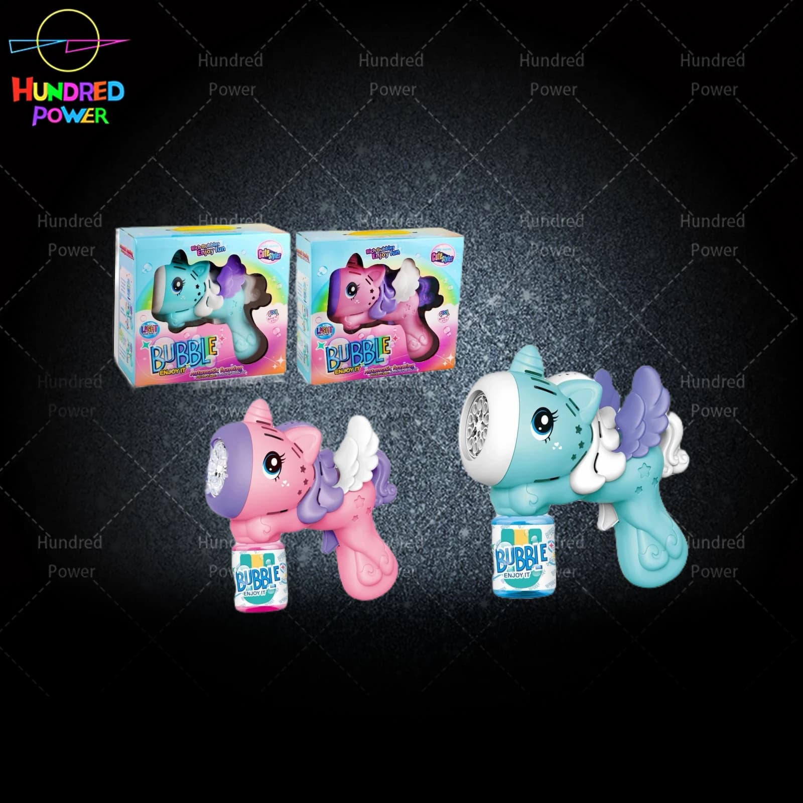 Little Pegasus Electric Bubble Gun Multi-Hole Handheld Automatic Bubble Toy
