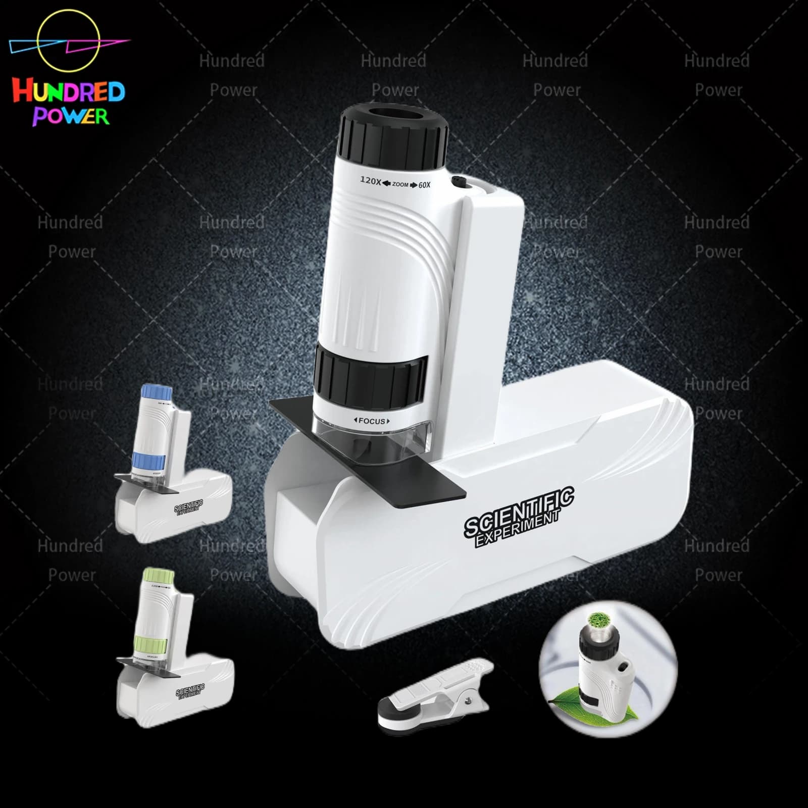 Handheld Microscope + Stand + Phone Clip 60X-120X product image