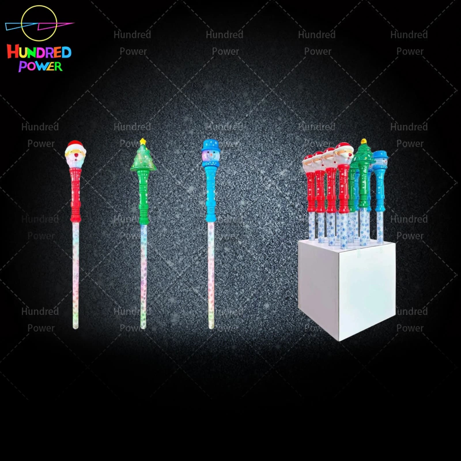 Three-Style Christmas Glow Sticks (12-Pack)