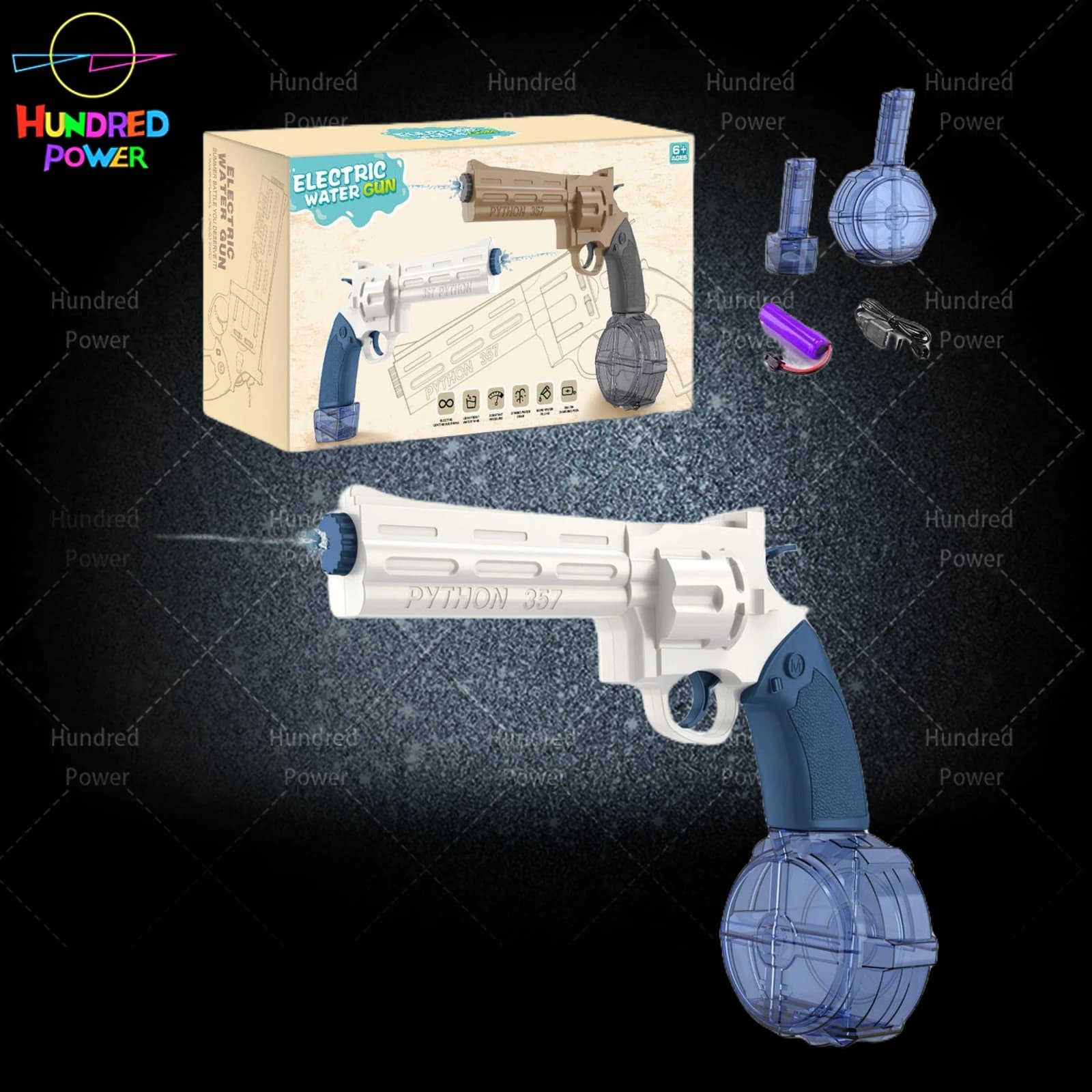 Revolver Electric Water Gun - Drum/Magazine (White) product image