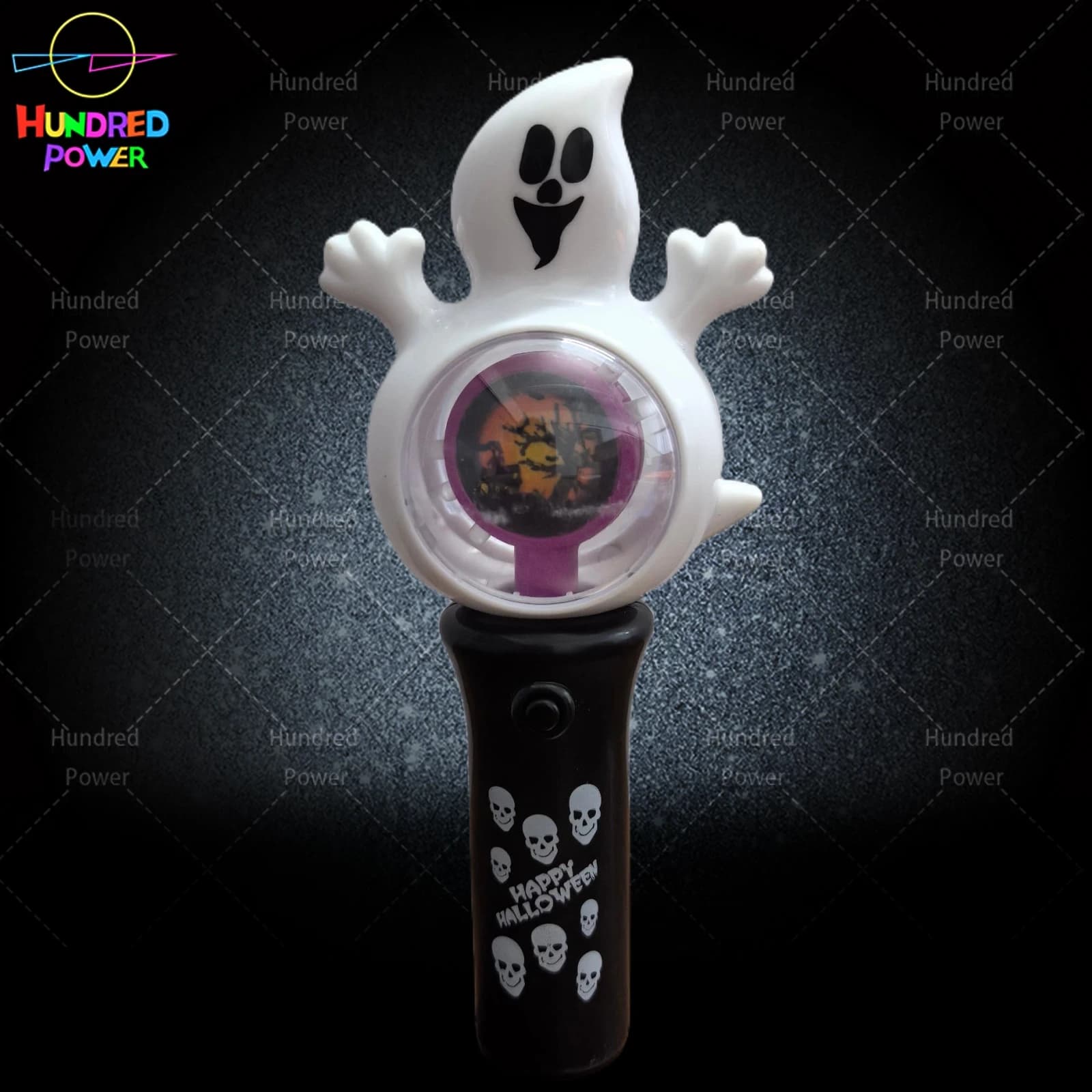 Ghost Mini Spinning Light Wand (24pcs, 3 styles mixed), 3*AG13 (included)