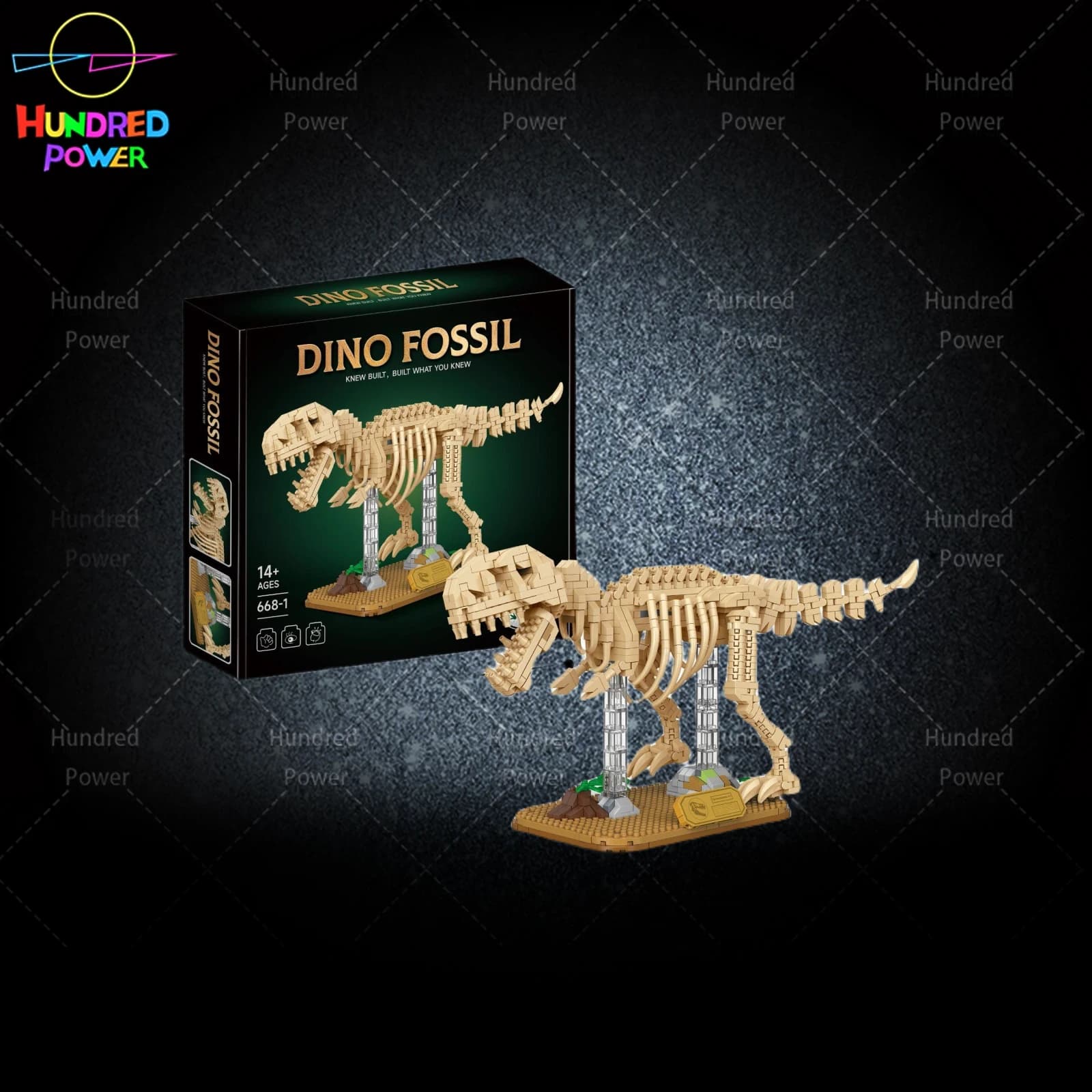 Tyrannosaurus Rex Skeleton Children's Micro Building Blocks Educational Toy 929 Pieces