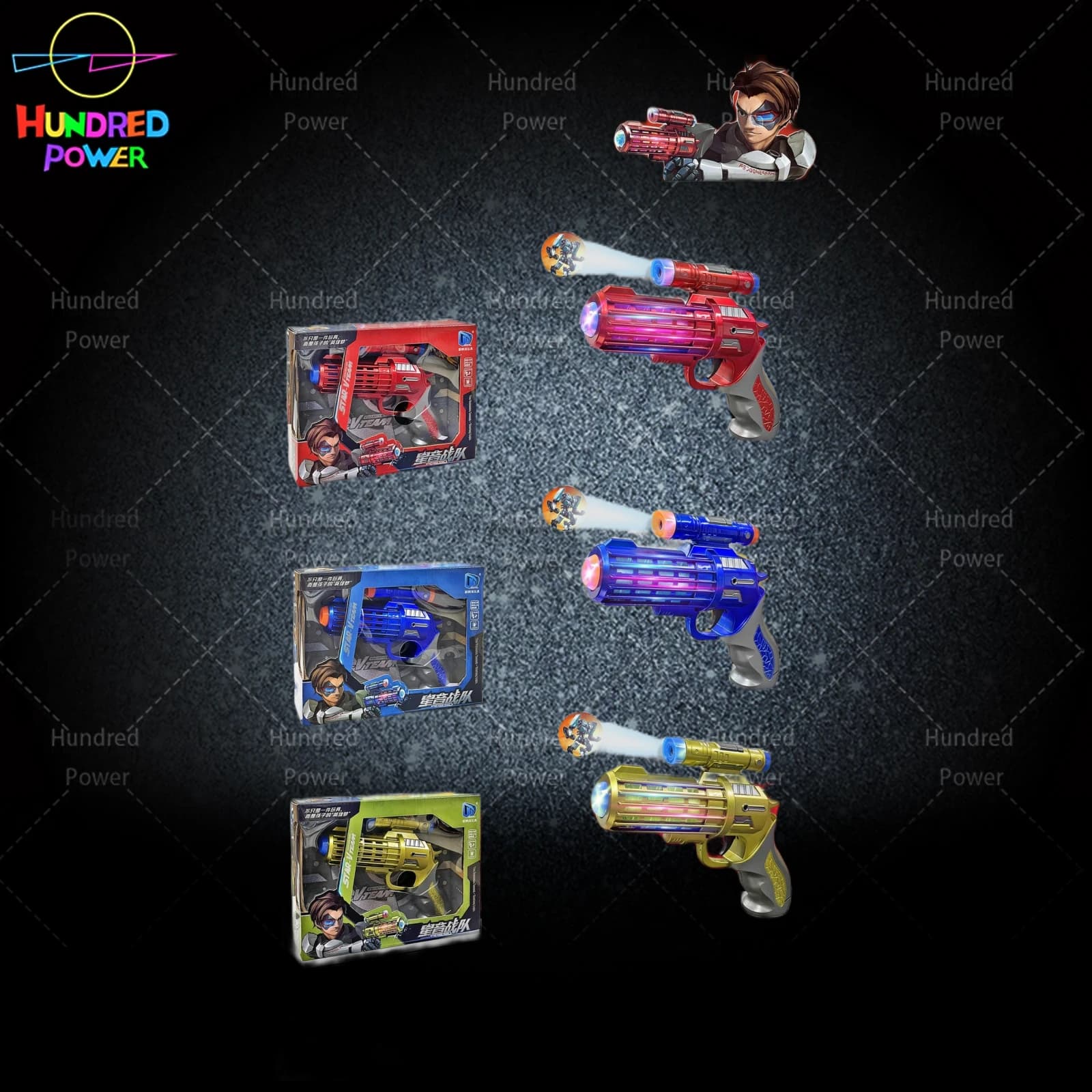Cool Projection Sound and Light Gun, Three-Color Assortment