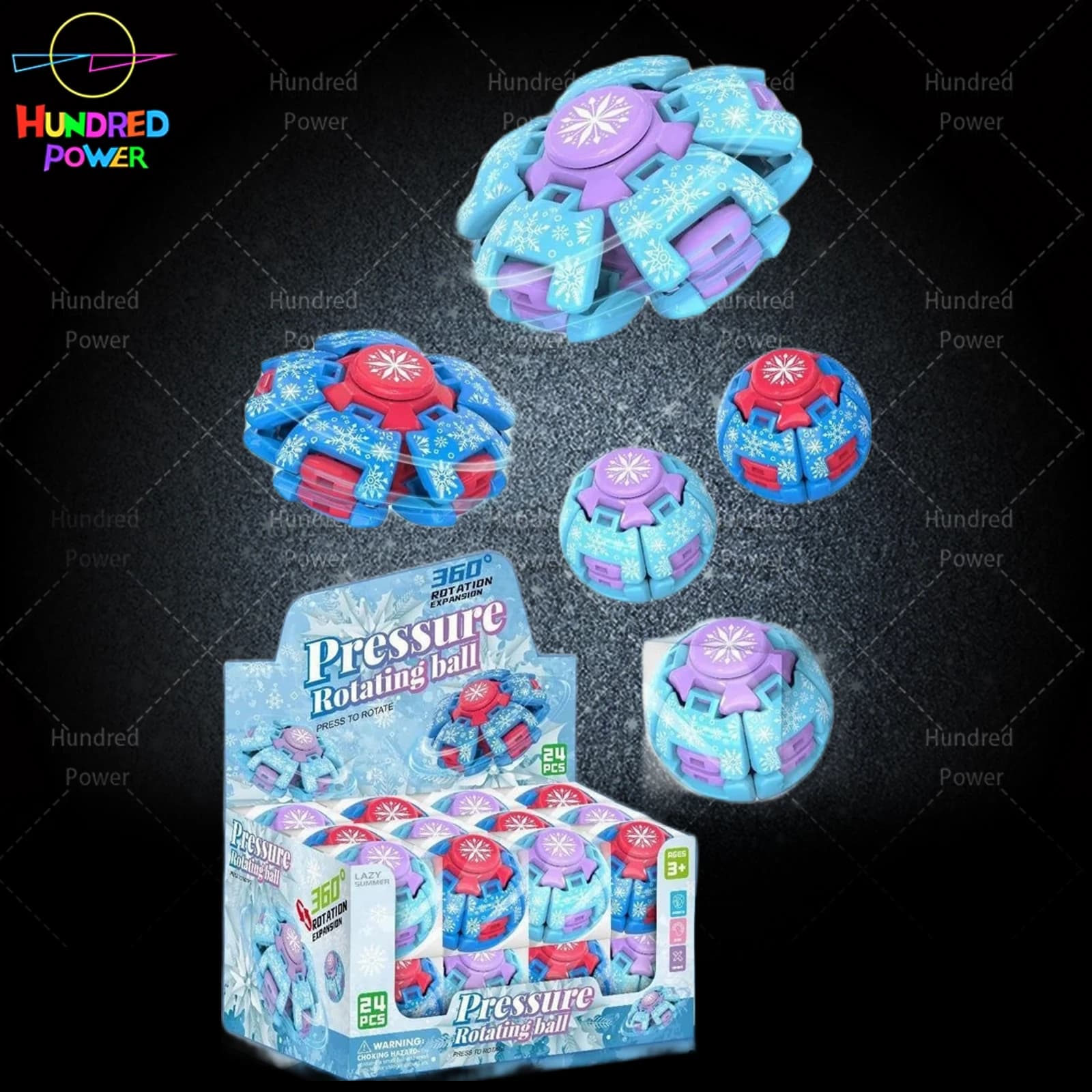 Frozen Snowflake Spinner Ball (with Keychain)