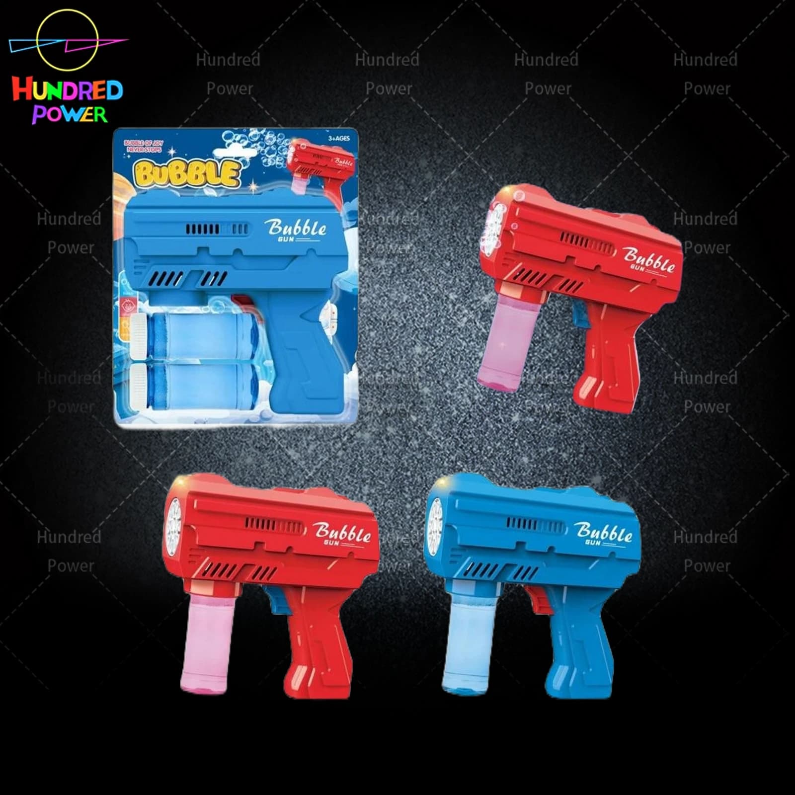 Astronaut Bubble Gun (10-Hole) / Two Bottles of Water / Batteries Not Included