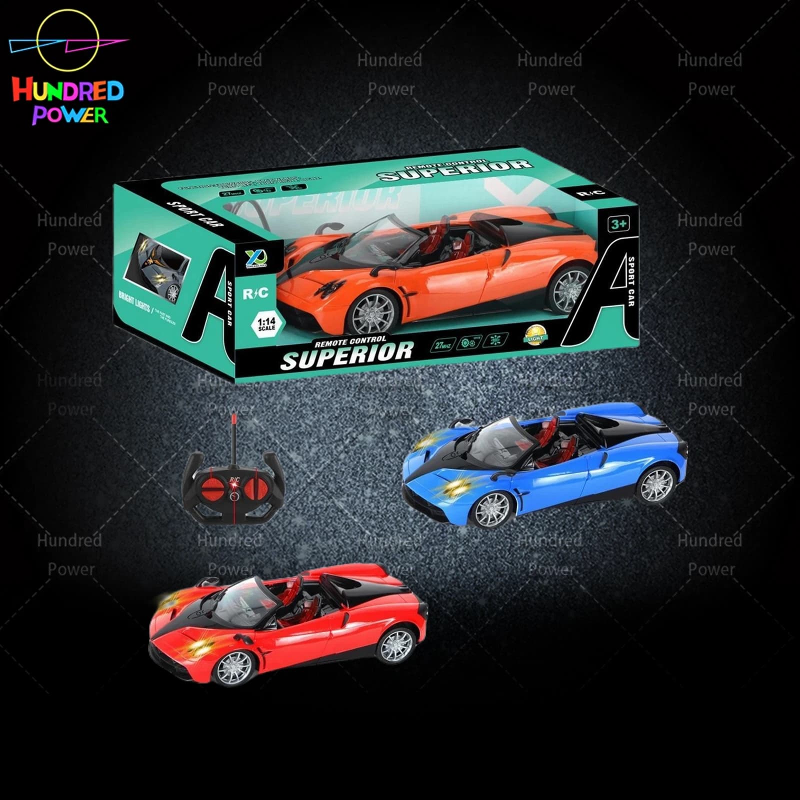 1:14 Four-Channel Pagani Convertible RC Car with Front Lights (Battery Not Included, GCC)
