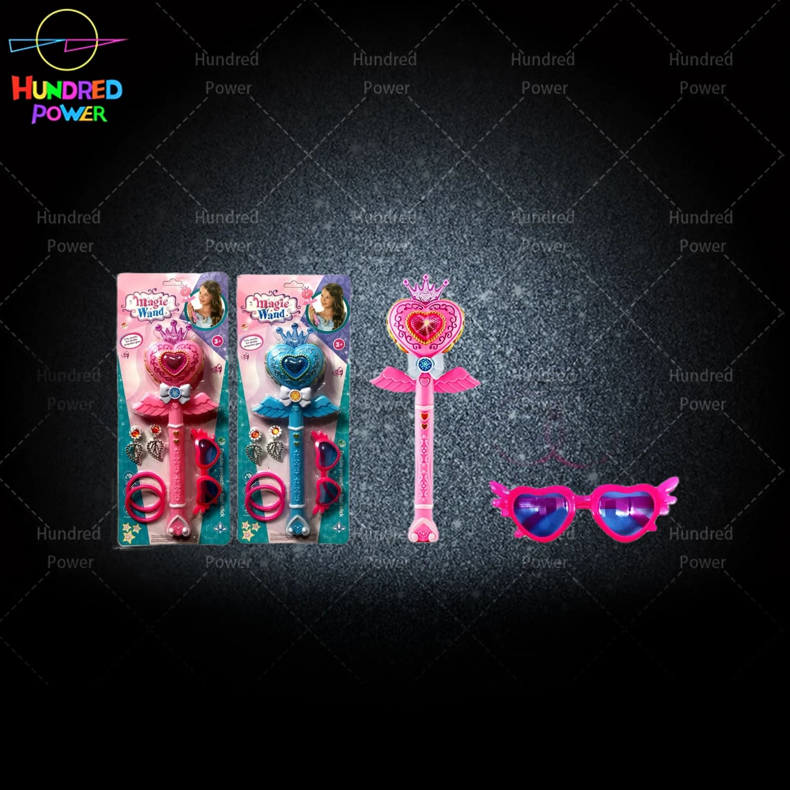 Dual Projection Light and Music Magic Wand Eyewear Accessory Set