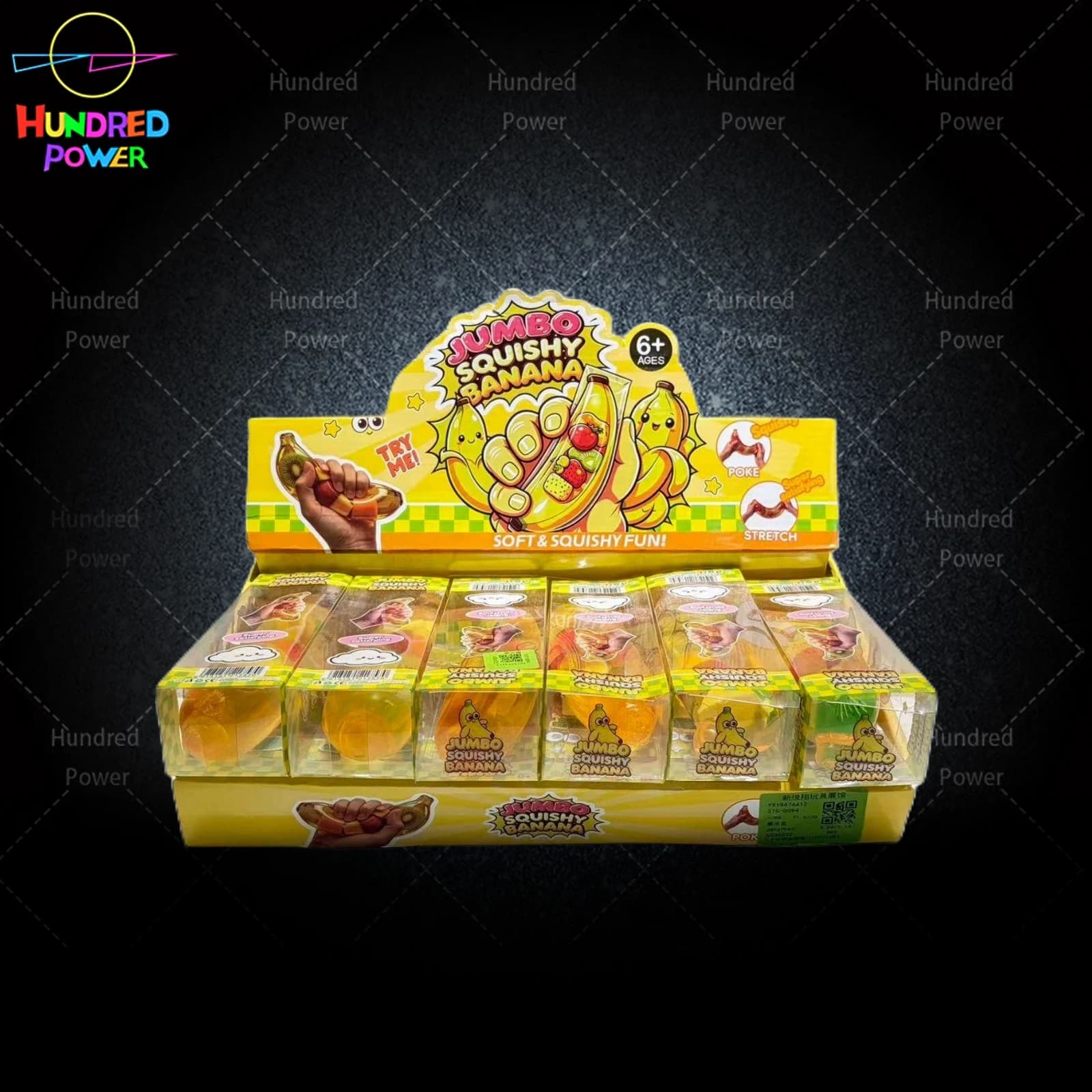 Vaseline Jelly Banana squishy toys in display packaging