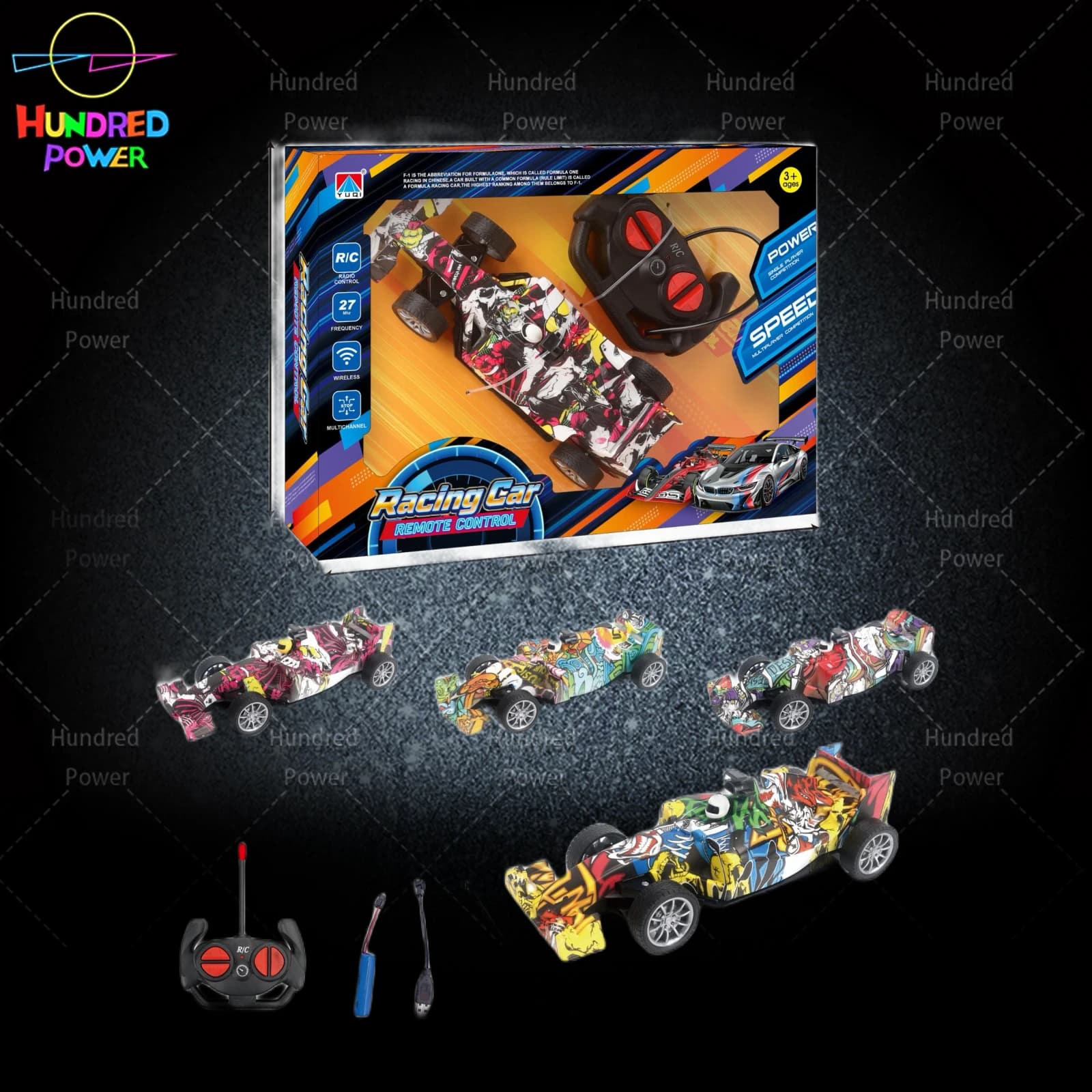 1:18 Graffiti F1 Four-Channel Remote Control Car (Batteries Included)