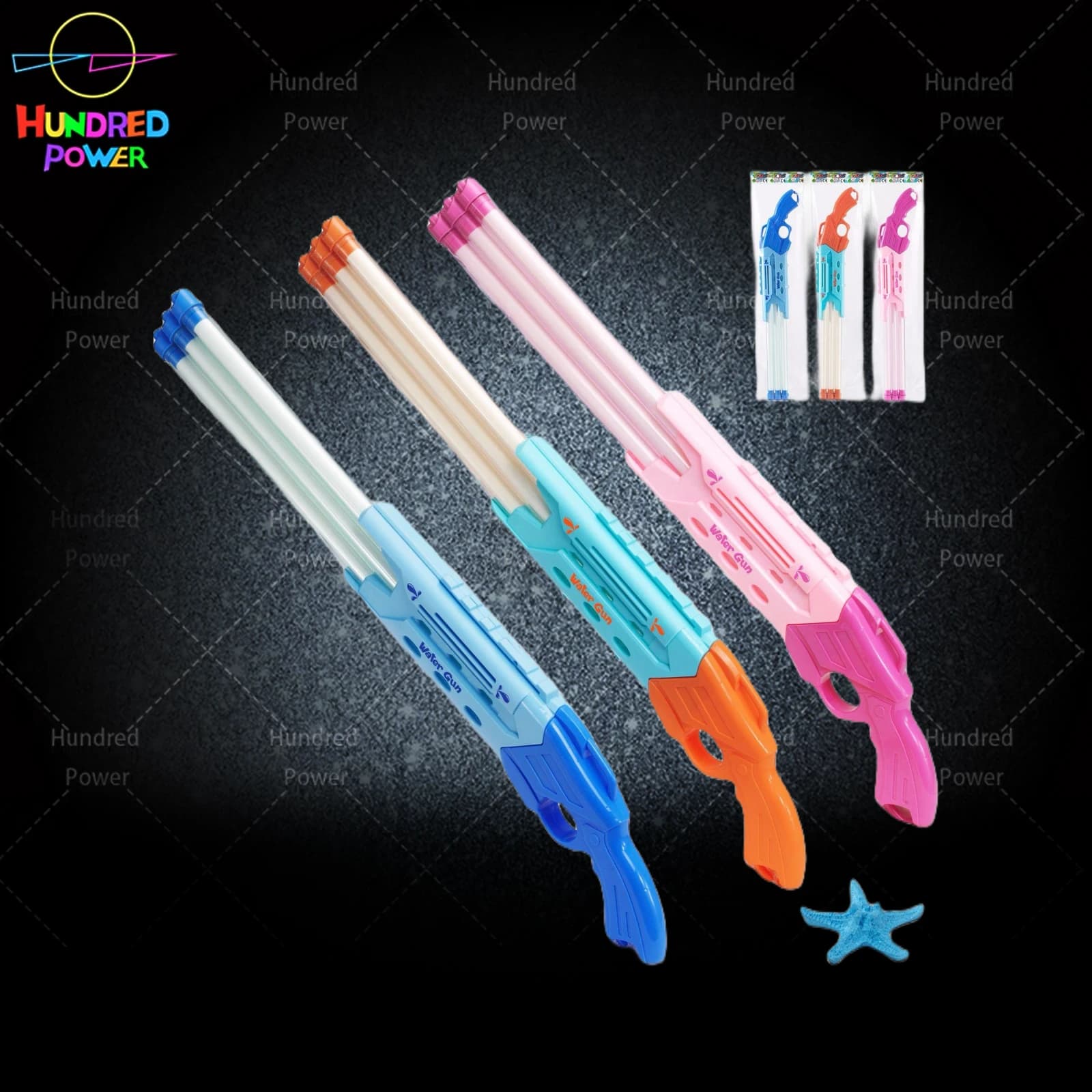 Water play toy WG-0019 in blue, orange and pink