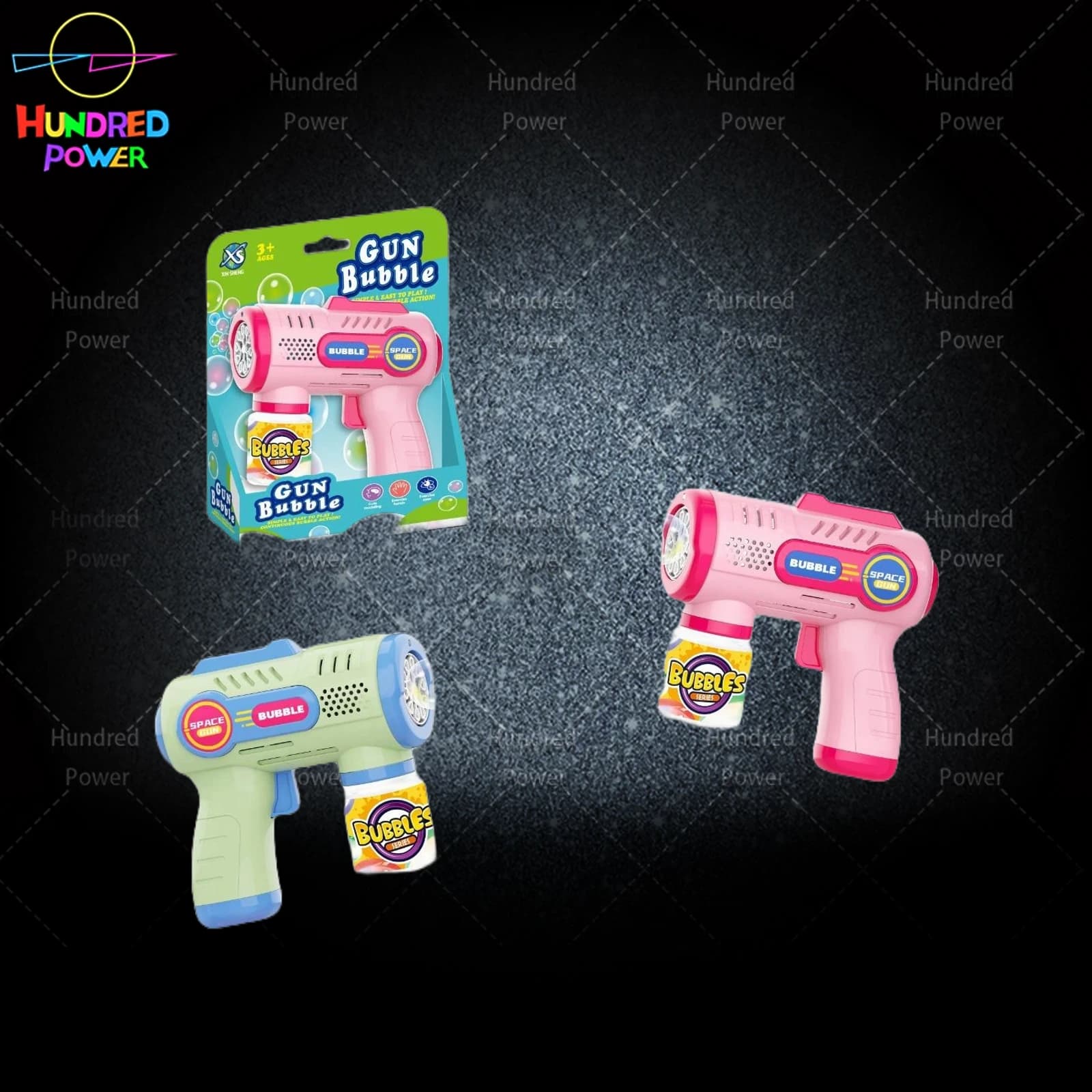Space Bubble Gun (10 holes) / 1 bottle of water 70ML