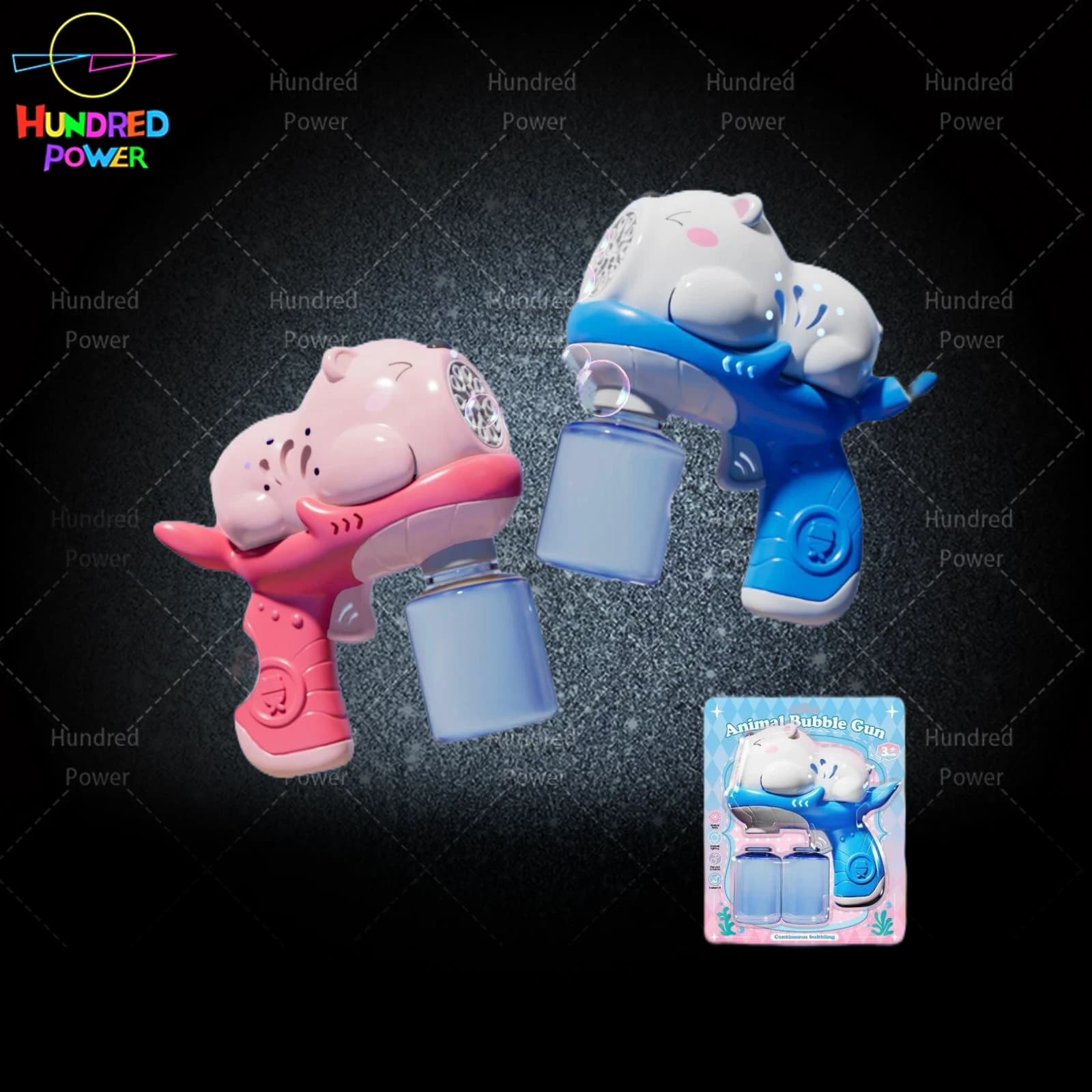 Dolphin Pig Bubble Gun (10 holes), 3*AA battery electric bubble gun, fully automatic bubble gun, handheld bubble gun, bubble fun bubble blowing toy