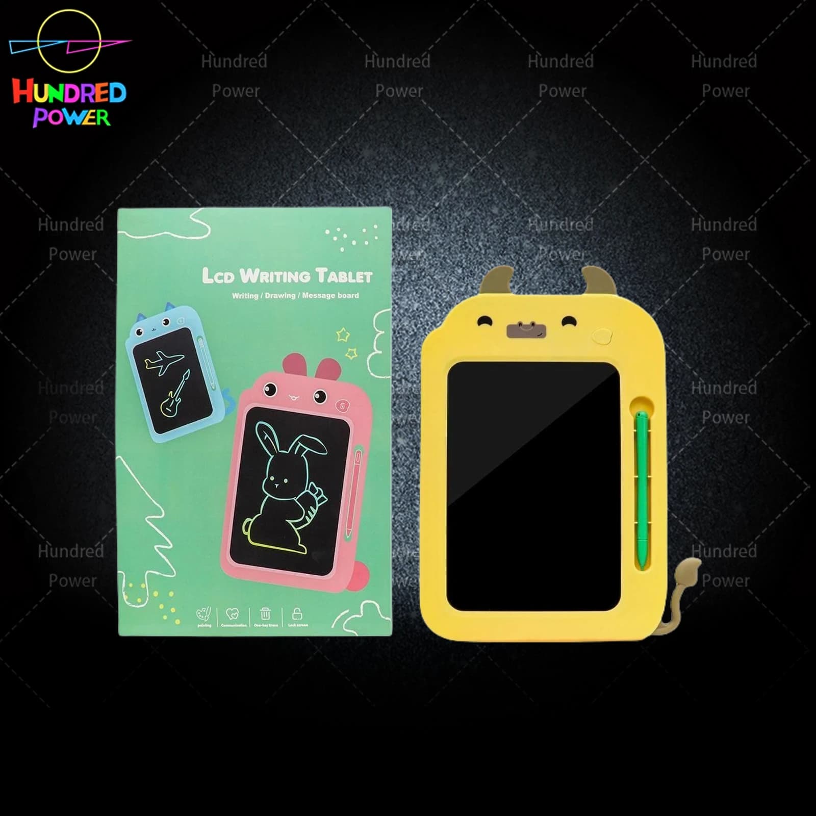 Little Yellow Cow LCD Drawing Board (Colorful Traces) Children's Drawing Board LCD Writing Tablet LCD Writing Board Drawing Board Cartoon Drawing Board