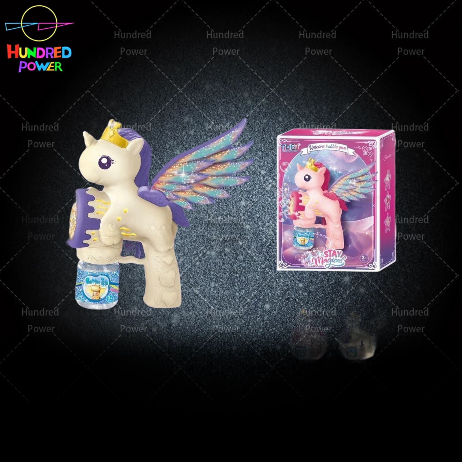 Big Pegasus Bubble Gun (with 1 bottle of 90ML bubble water)