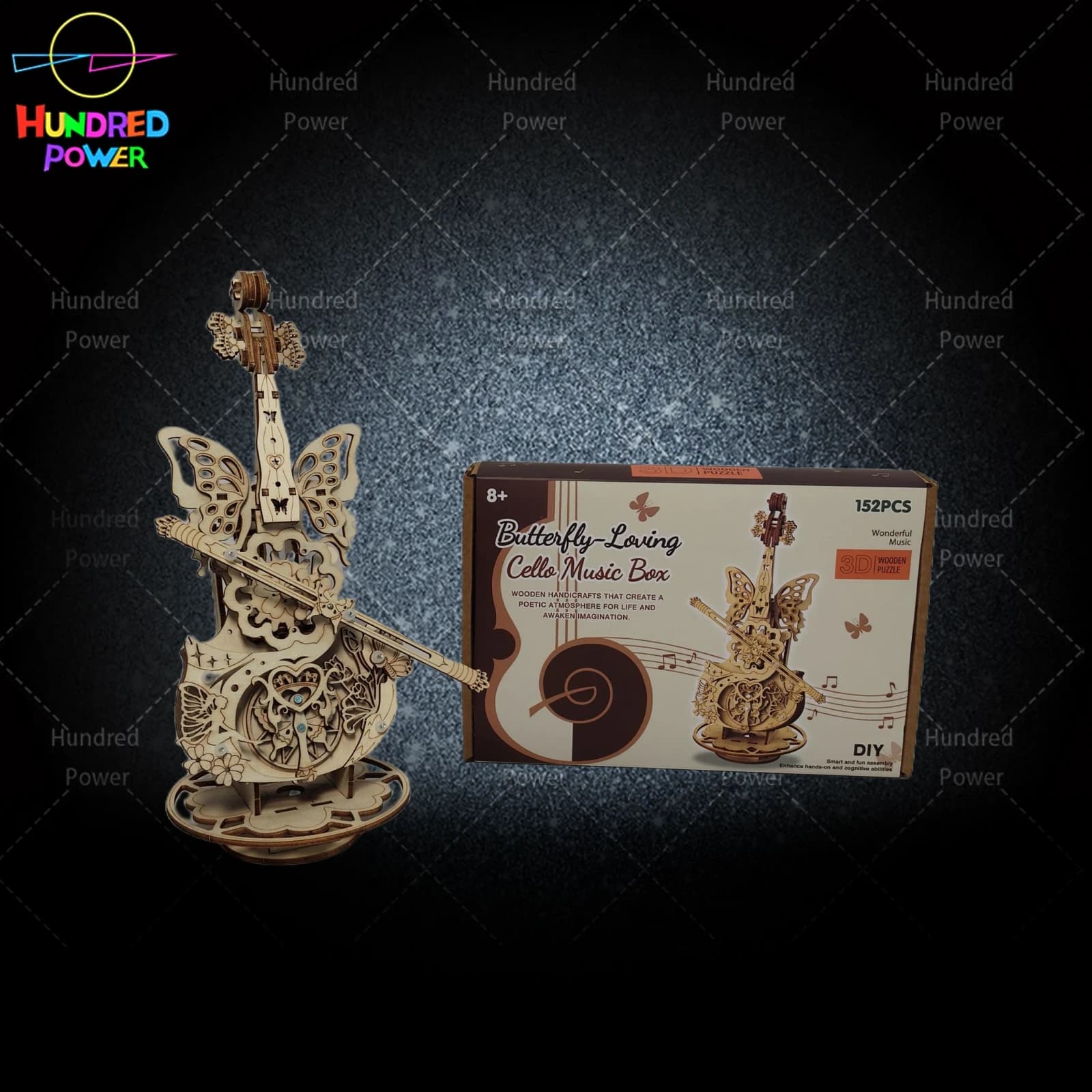 Wooden Butterfly Love - Cello 152PCS