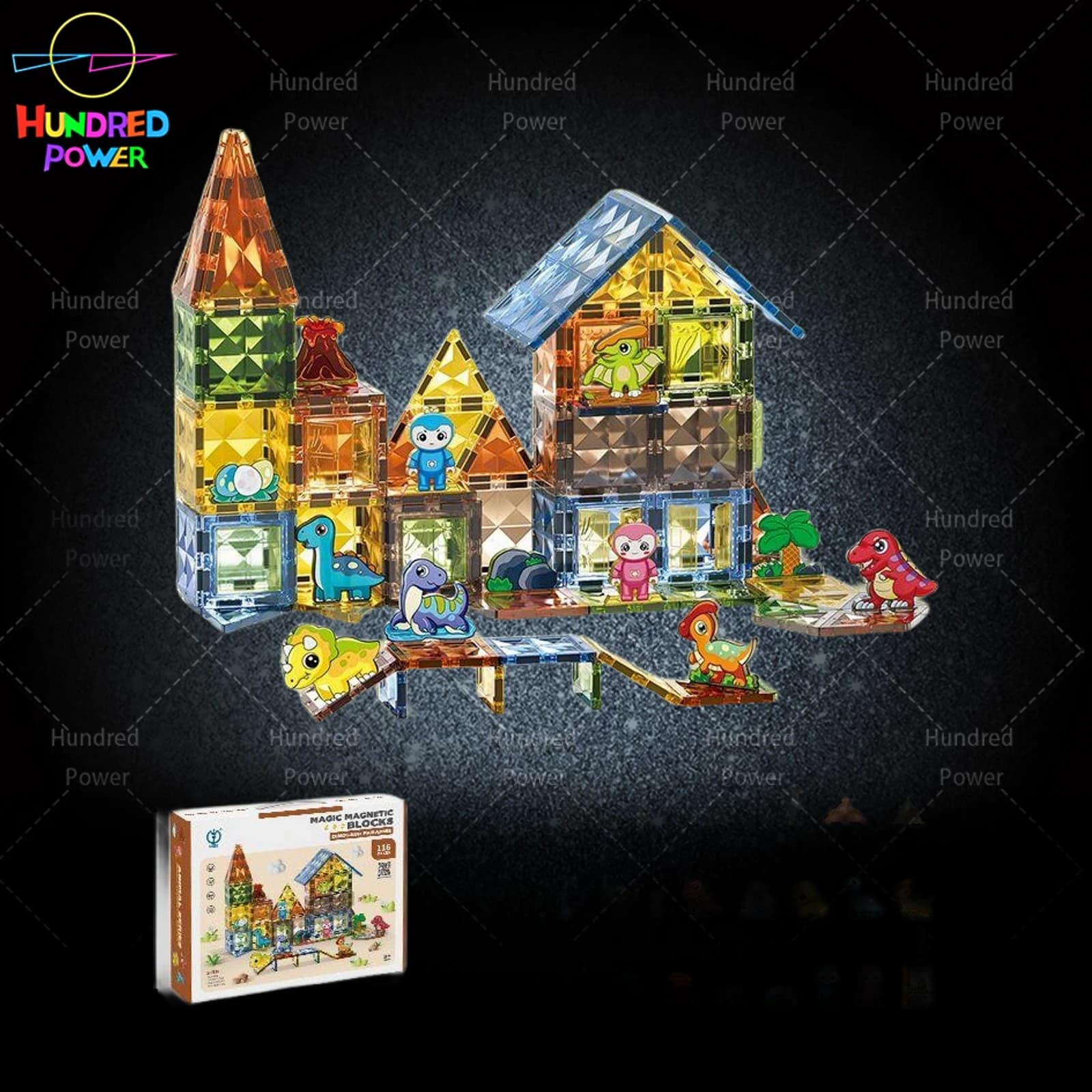 Feizuan Magnetic Building Blocks Dinosaur Park 116PCS default color product image