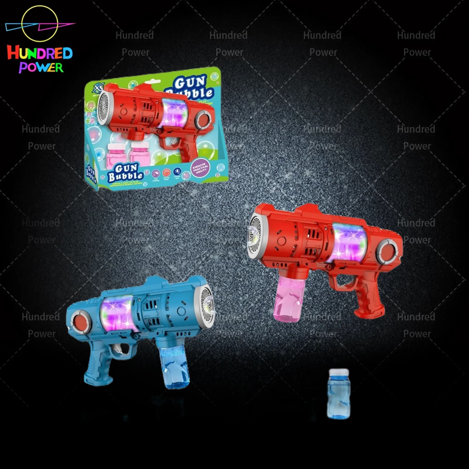 Multi-hole Bubble Space Gun (20 holes), 4*AA batteries