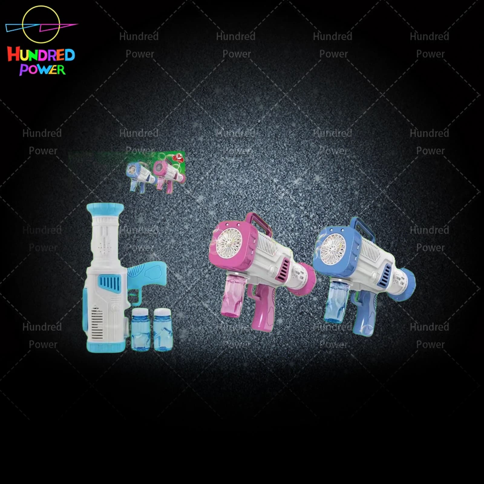 Gatling Bubble Gun (20 holes), 4*AA batteries not included