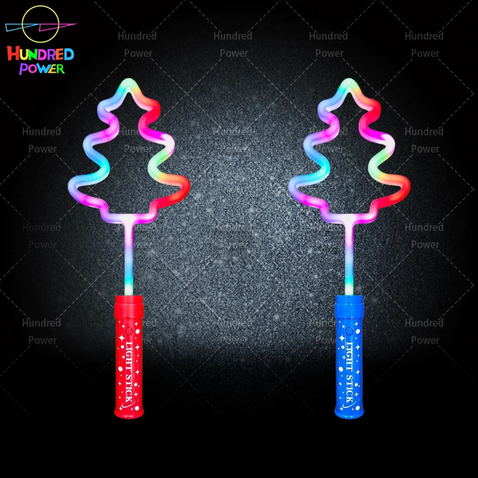 Ultrasonic Christmas Tree Round Handle Glow Stick