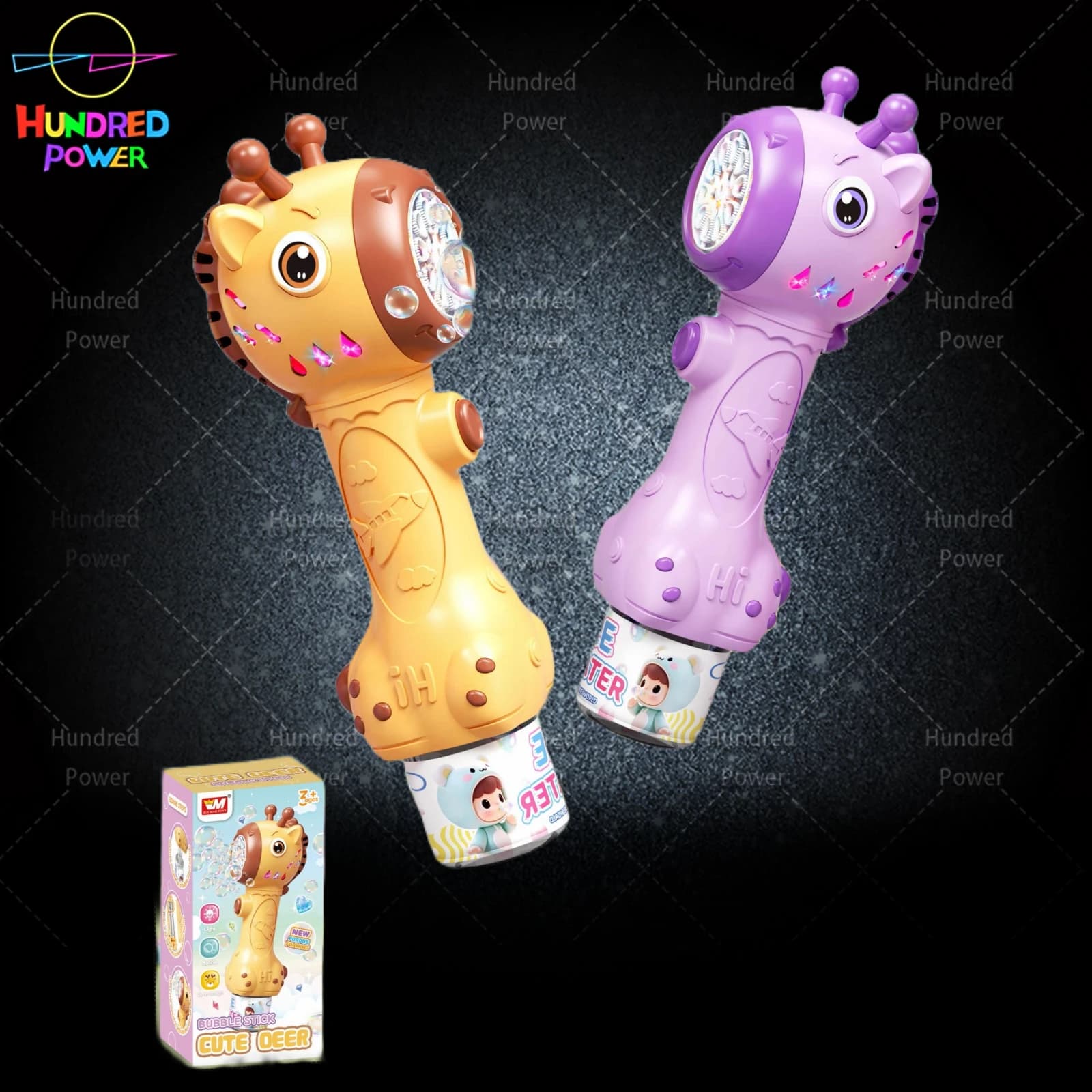 Automatic Light-Up Cartoon Deer Bubble Wand