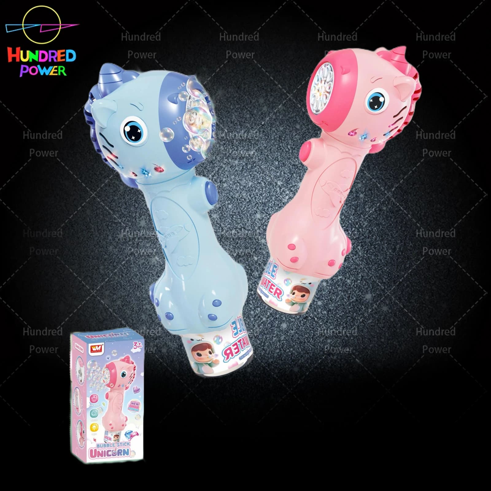 Fully Automatic Light-Up Cartoon Pony Bubble Wand