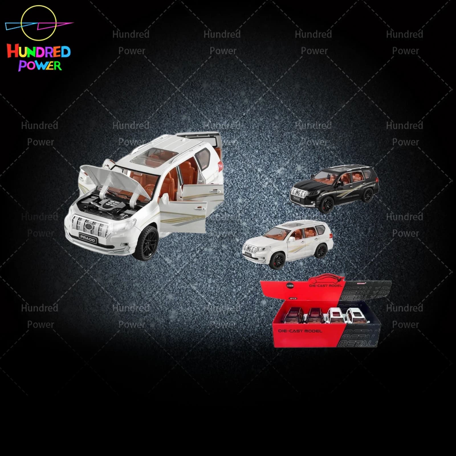 1:18 Toyota Prado Alloy Model Car (4 pcs/box)
