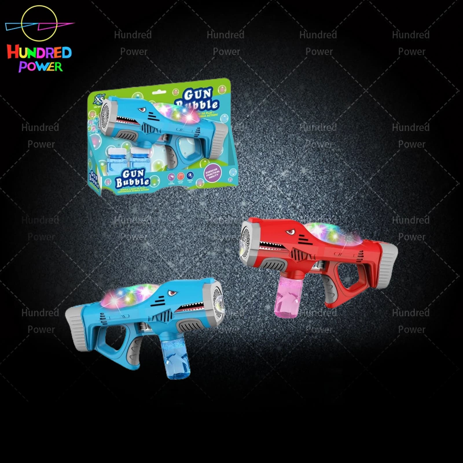 20-Hole Shark Bubble Gun (4*AA Batteries)