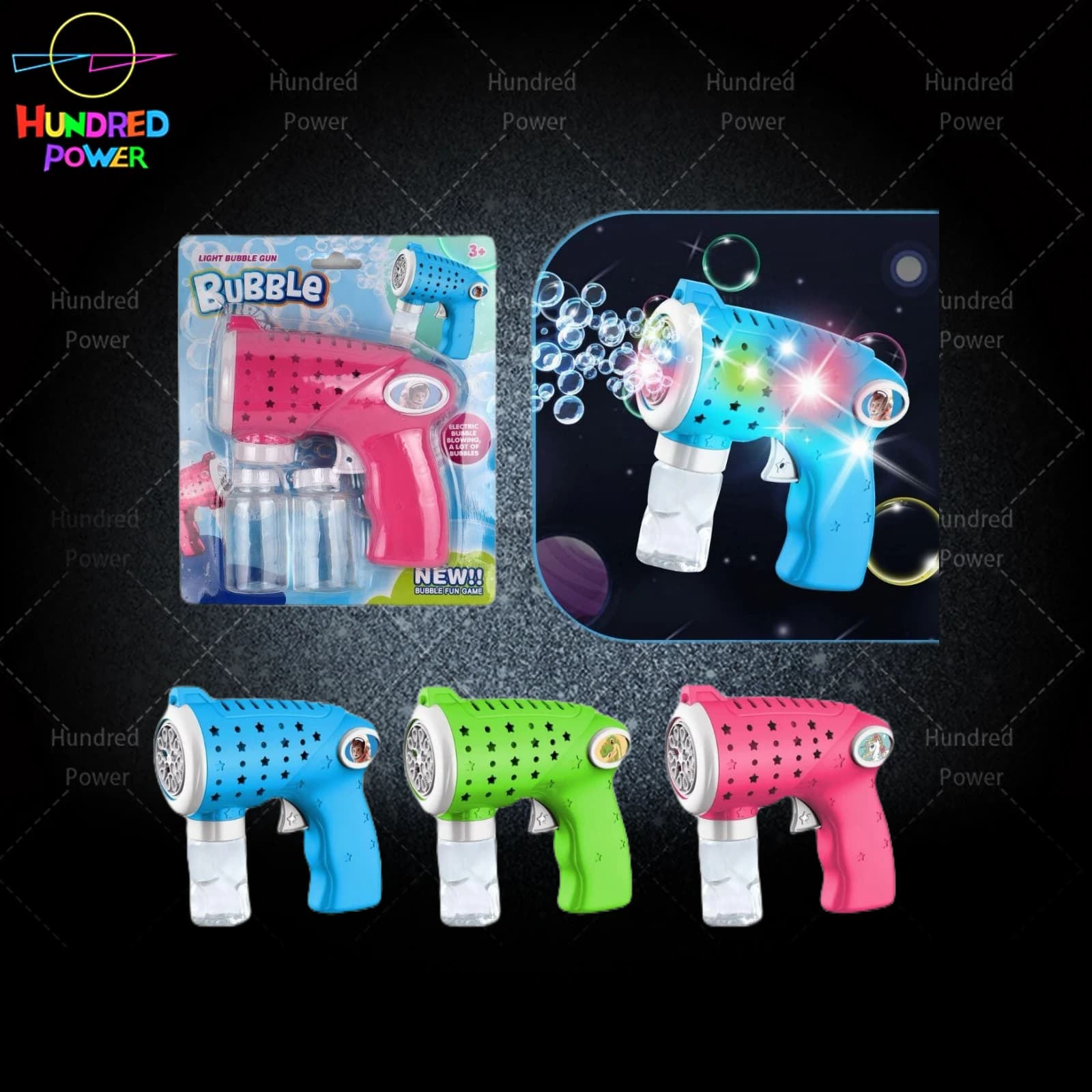 Bubble Gun (10-Hole), 3*AA Batteries Not Included, Electric Automatic Handheld Bubble Blower Toy