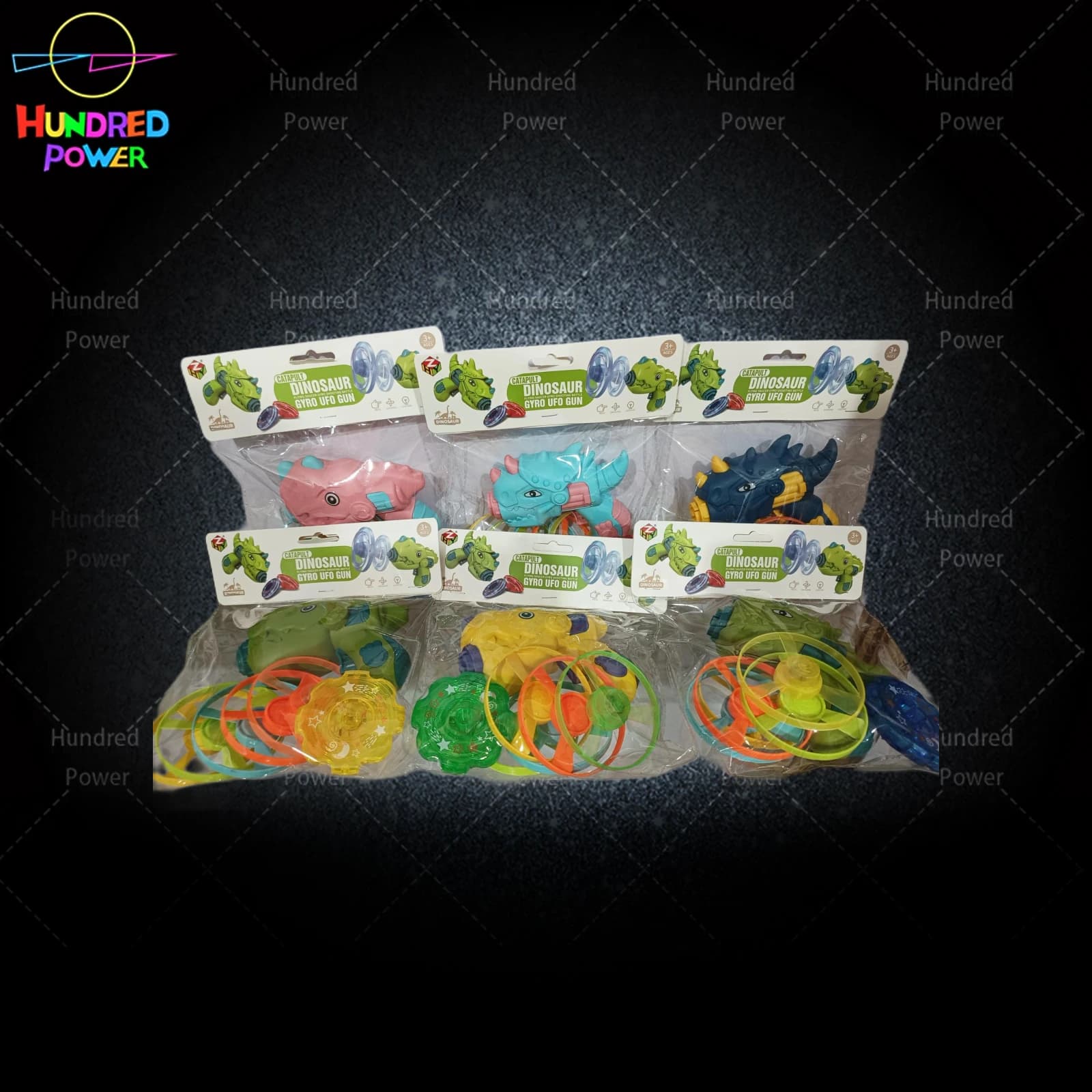 Dinosaur Light-Up Flying Saucer Spinner Gun product image