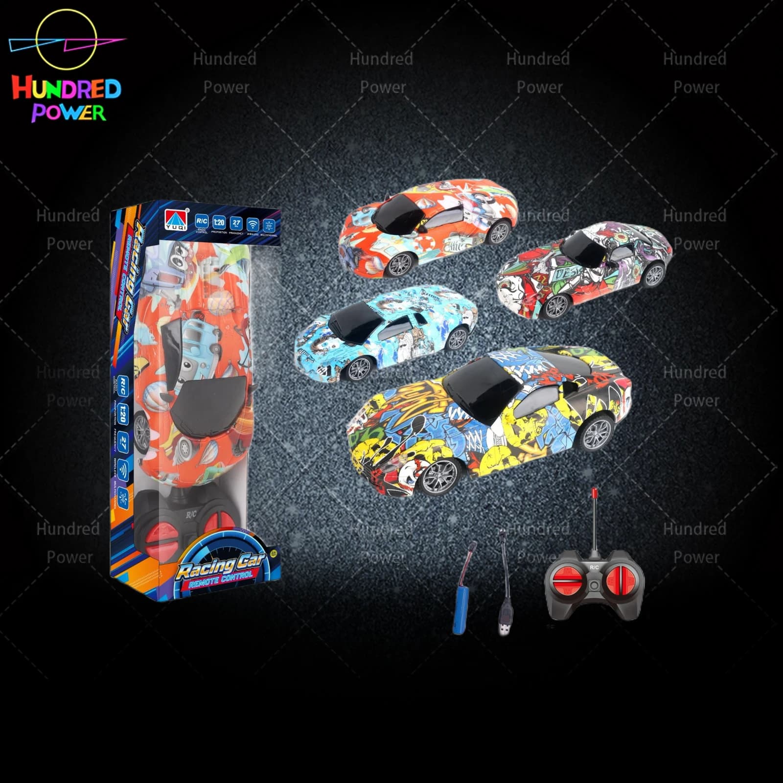1:20 Graffiti 4-Way Remote Control Car (Batteries Included)