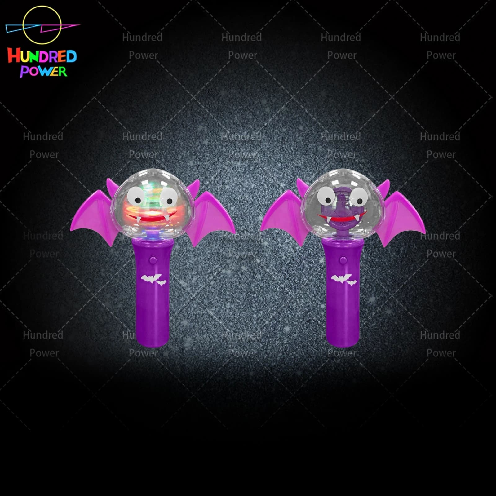 Halloween Spinning Light Wand - Purple Bat