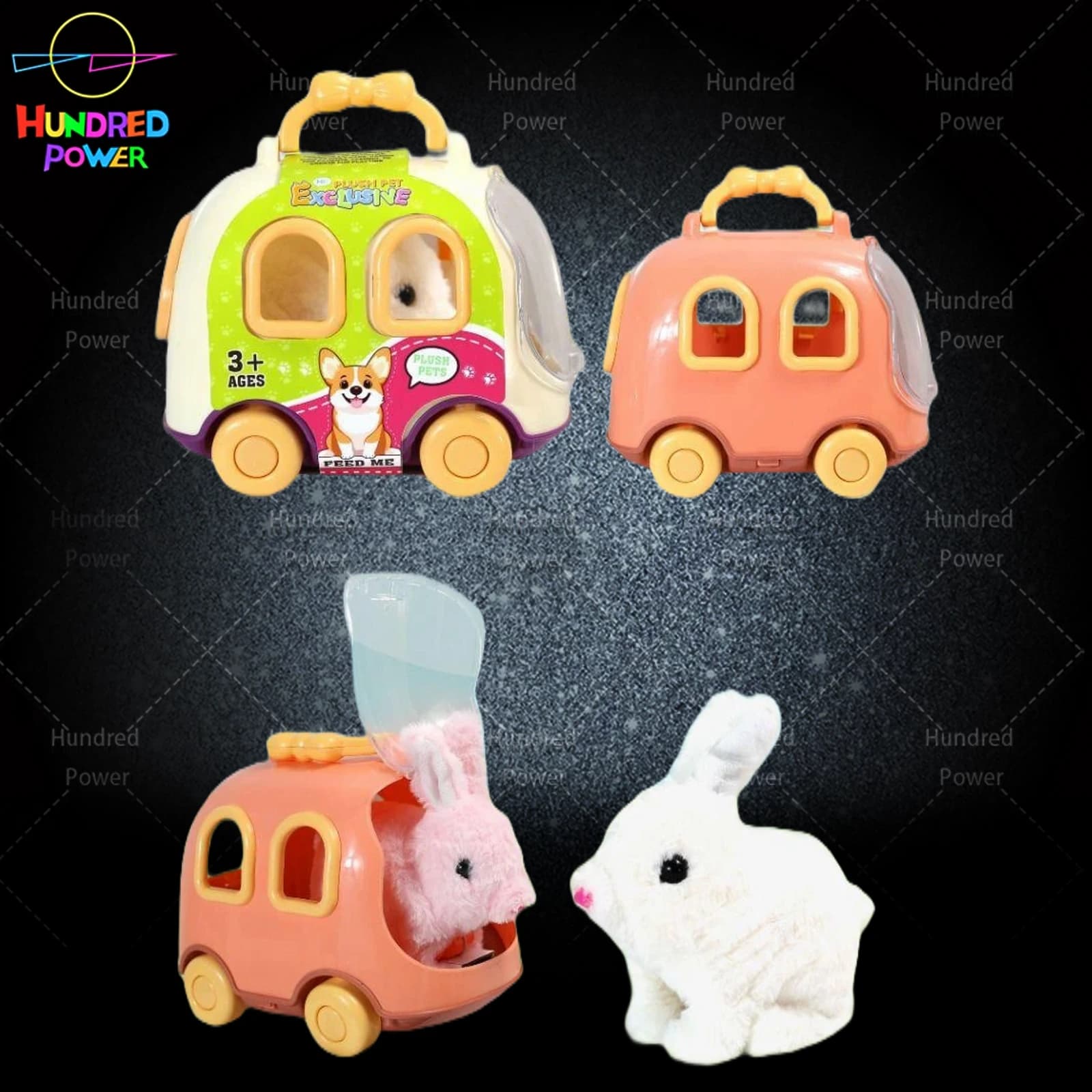 Electric Plush Series Simulation Bouncing Rabbit Cage with Accessories