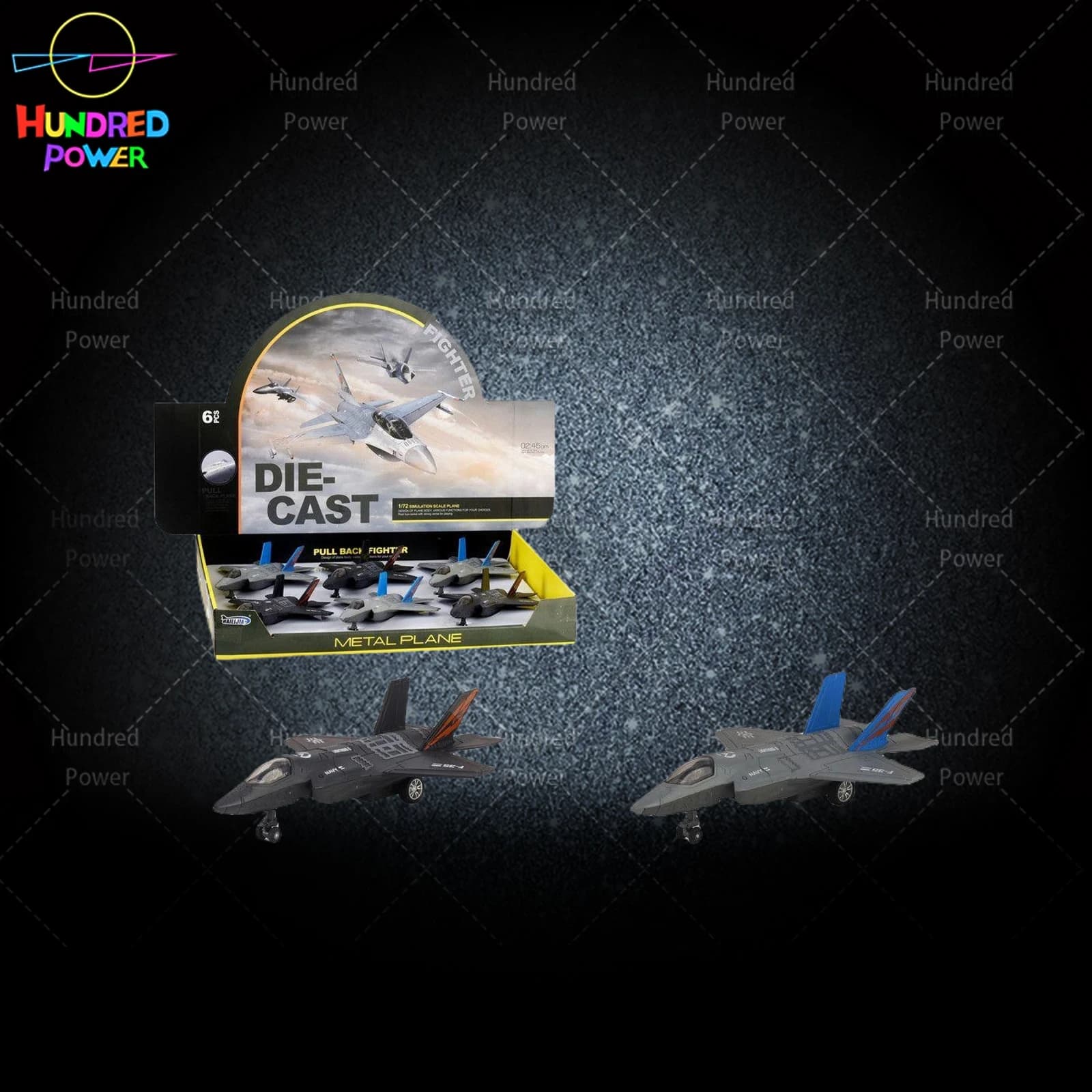 Alloy Pull-Back Fighter Jets 6-Piece Set in default colors