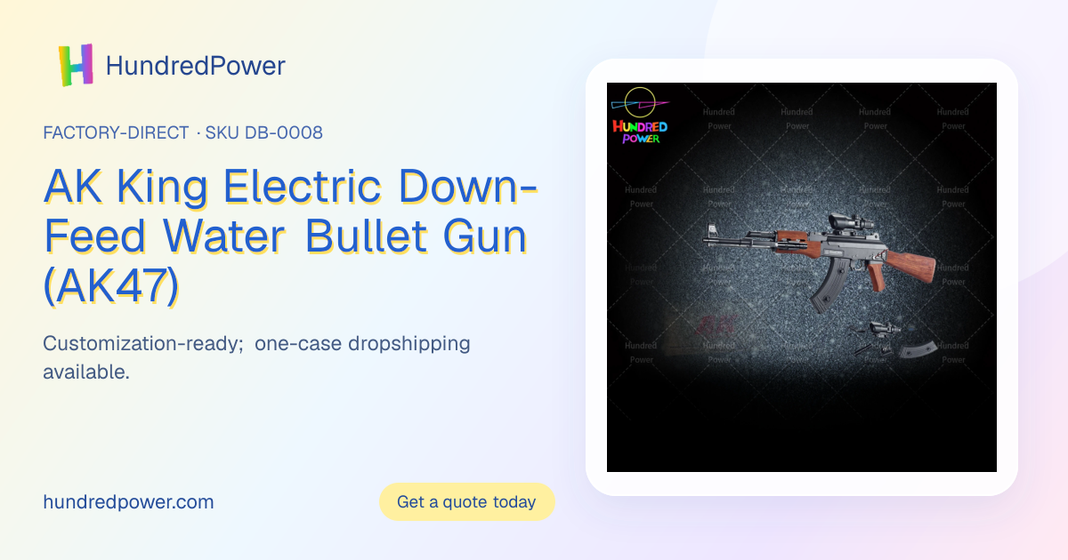 AK King Electric Down-Feed Water Bullet Gun (AK47) · SKU DB-0008 · HundredPower